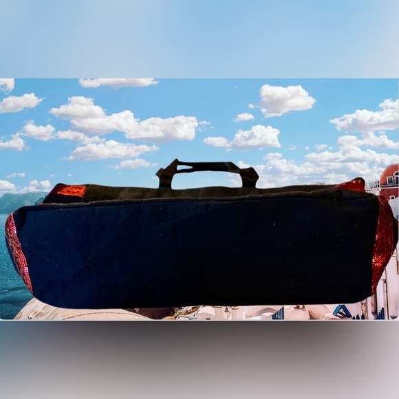 Victoria’s Secret Black Canvas with Red Sequin Lips detailing Weekender Tote - Picture 9 of 10